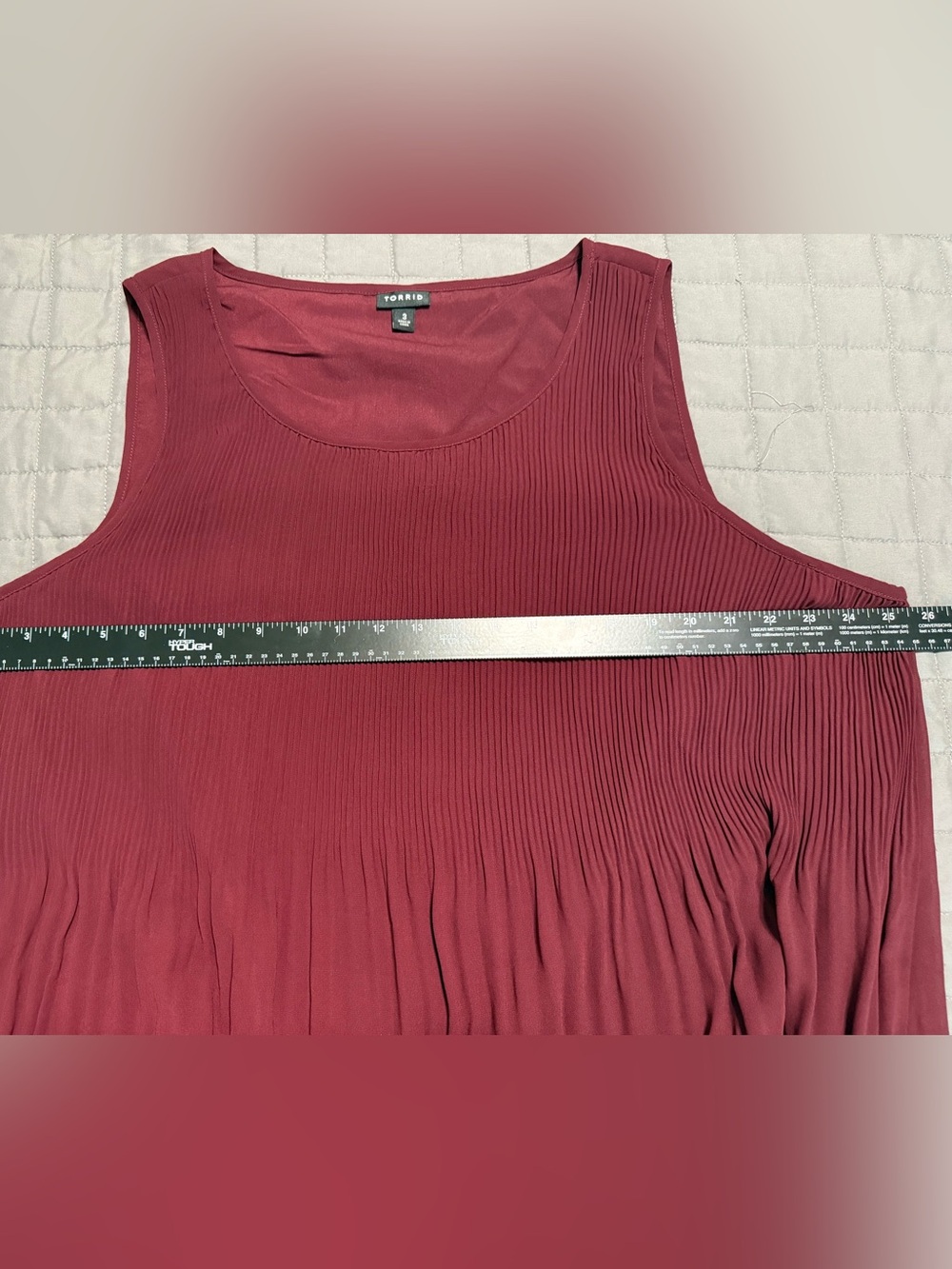 Torrid Tank Top 3X Burgundy Red Peplum Stretch Rib Knit Women's Sleeveless Shirt - Picture 4 of 5
